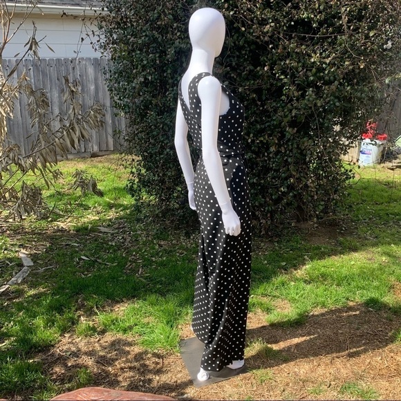 💋NWT CALVIN Klein PolkaDot Cross Back Wide Leg Jumpsuit Size 10 - Picture 8 of 13